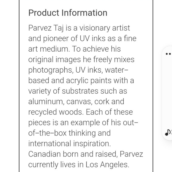 Parvez Taj hummingbird canvas - Picture 8 of 8